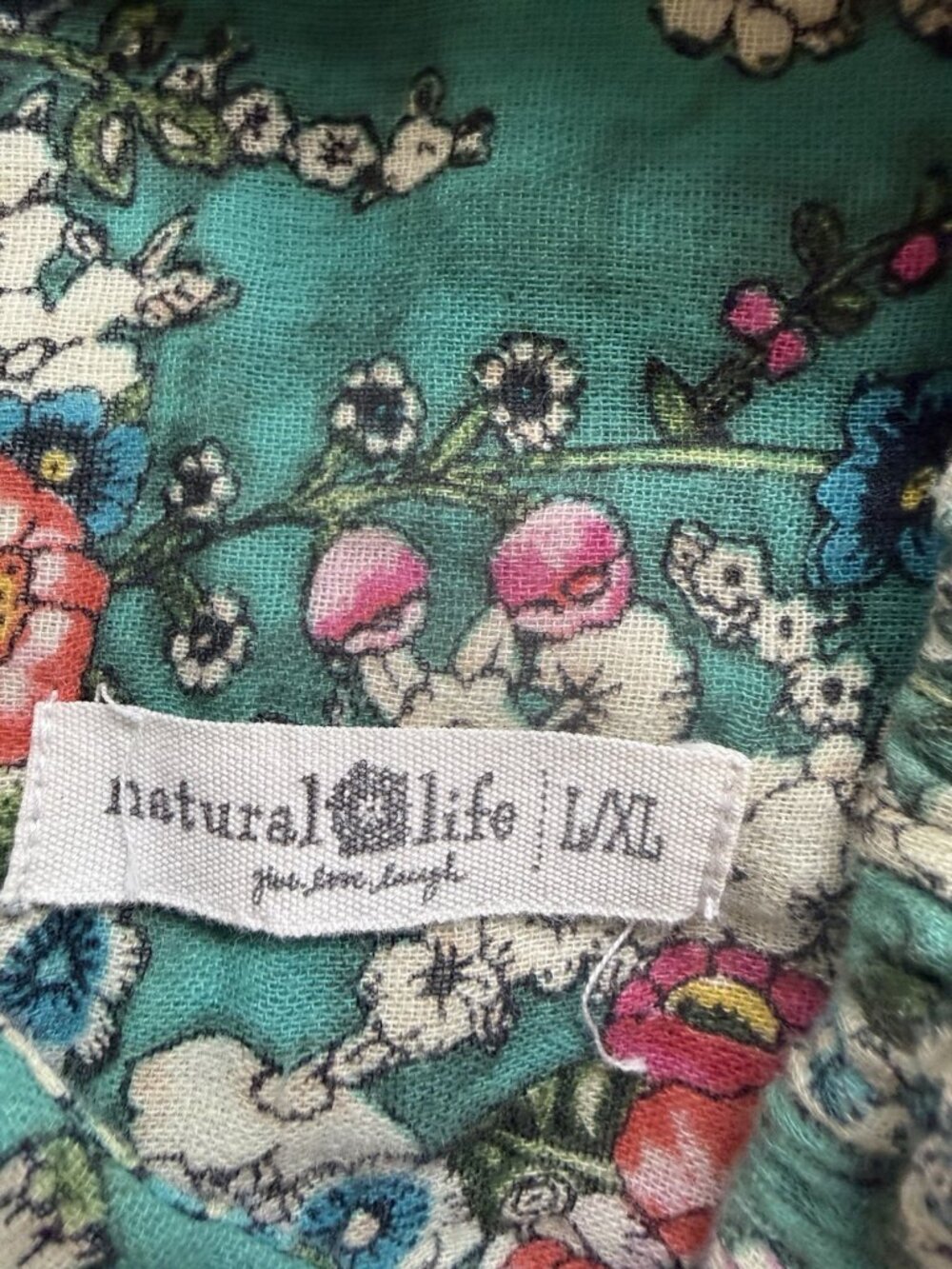 Natural Life Convertible Skirt Dress L/XL Floral Smocked Tiered Boho Flowy - Picture 8 of 12